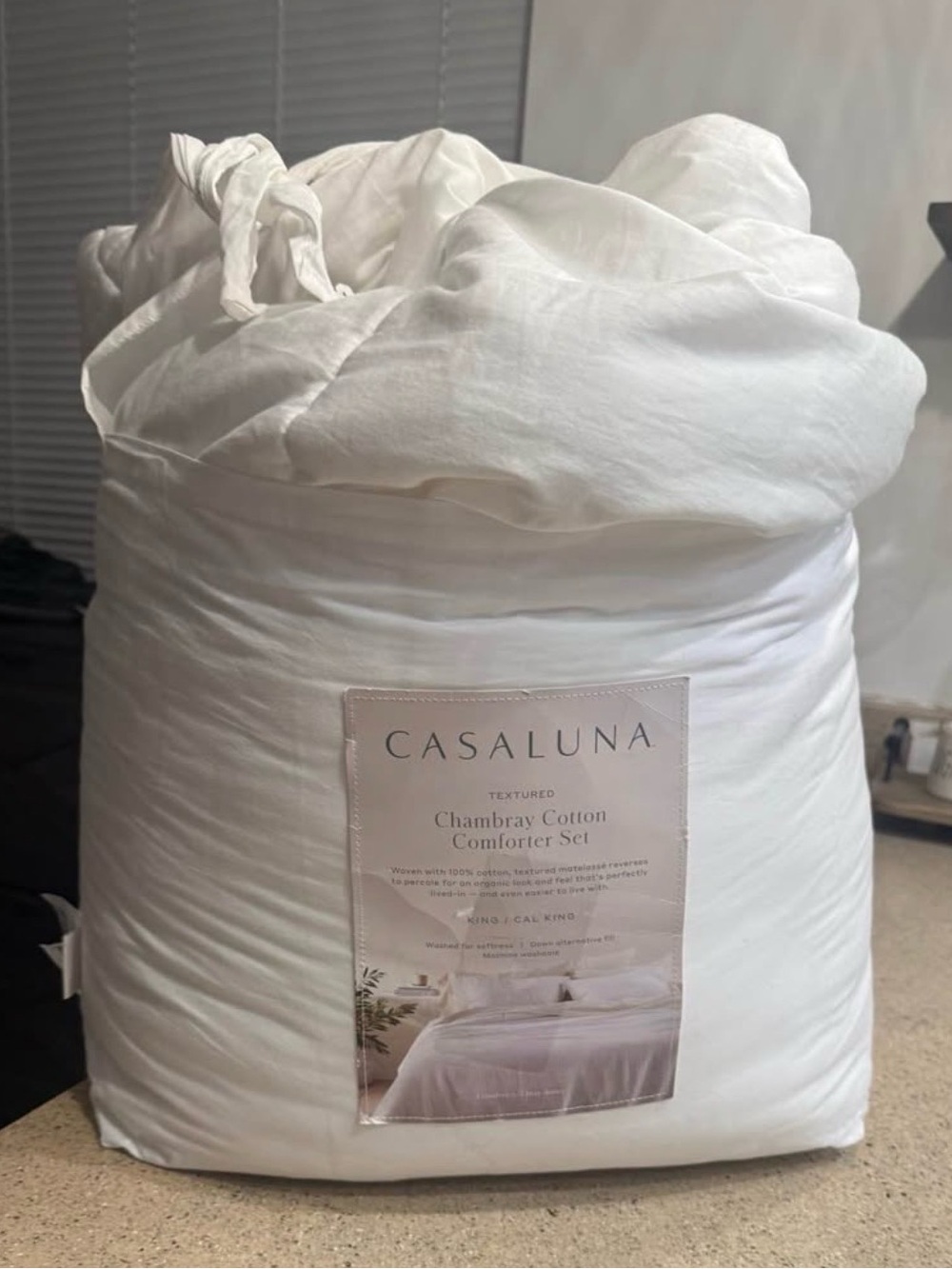 Casaluna White Chambray Cotton Comforter Set - Soft White